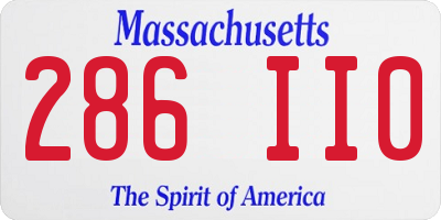MA license plate 286II0