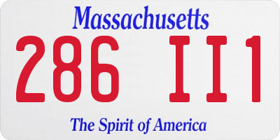 MA license plate 286II1