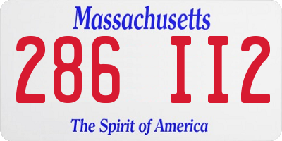 MA license plate 286II2
