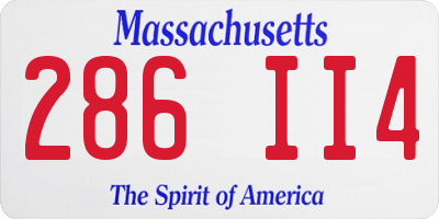 MA license plate 286II4