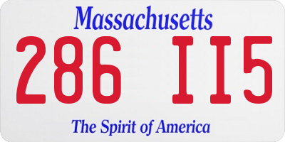 MA license plate 286II5