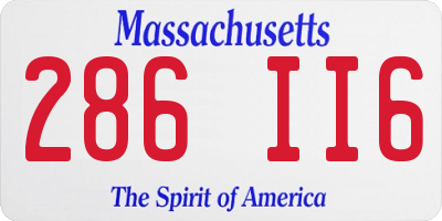 MA license plate 286II6