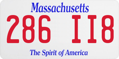 MA license plate 286II8