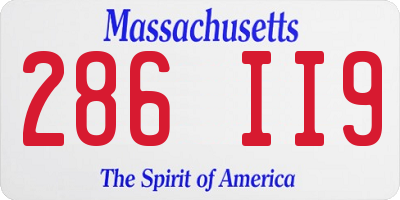 MA license plate 286II9