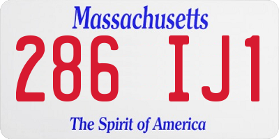 MA license plate 286IJ1
