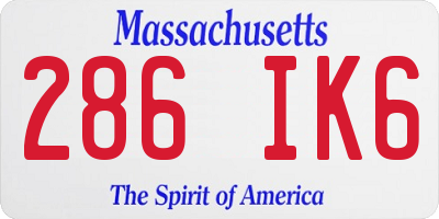 MA license plate 286IK6