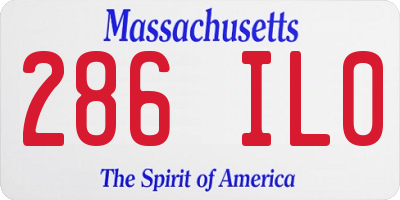 MA license plate 286IL0