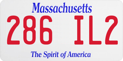 MA license plate 286IL2