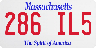 MA license plate 286IL5