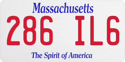 MA license plate 286IL6