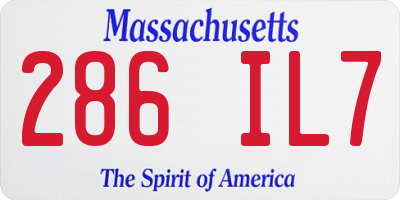 MA license plate 286IL7