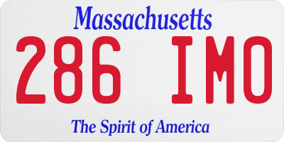 MA license plate 286IM0