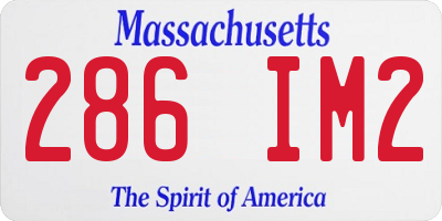 MA license plate 286IM2