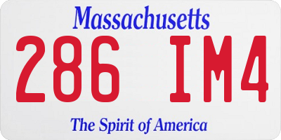 MA license plate 286IM4