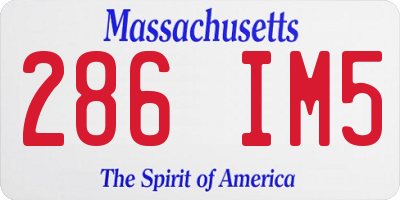 MA license plate 286IM5