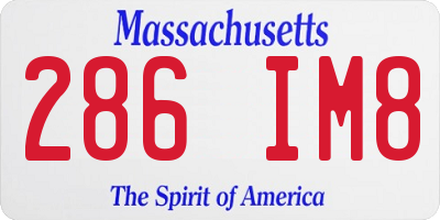 MA license plate 286IM8