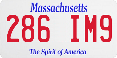 MA license plate 286IM9