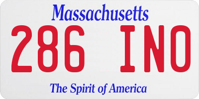 MA license plate 286IN0