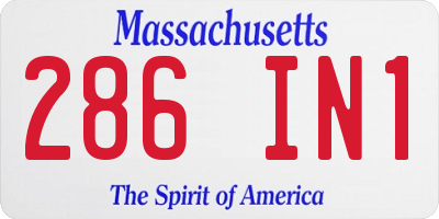 MA license plate 286IN1