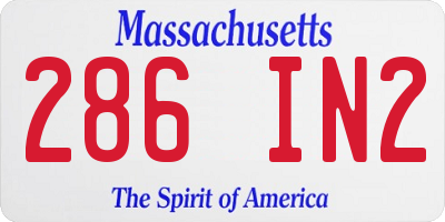 MA license plate 286IN2
