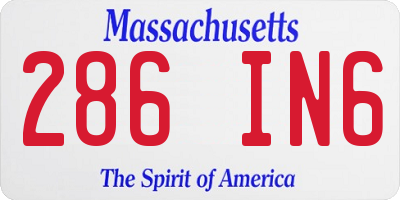MA license plate 286IN6