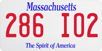 MA license plate 286IO2