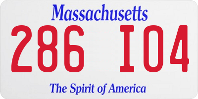MA license plate 286IO4