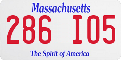MA license plate 286IO5