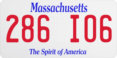 MA license plate 286IO6