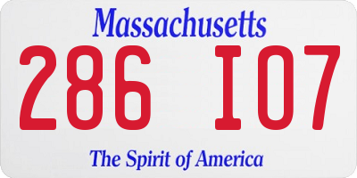 MA license plate 286IO7