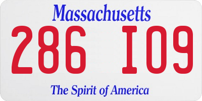 MA license plate 286IO9