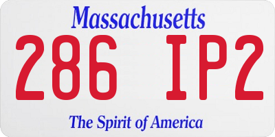 MA license plate 286IP2