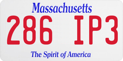 MA license plate 286IP3