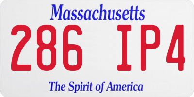 MA license plate 286IP4
