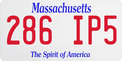 MA license plate 286IP5