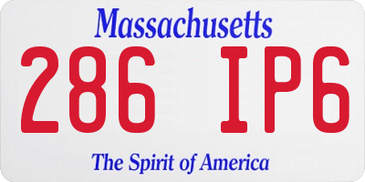 MA license plate 286IP6