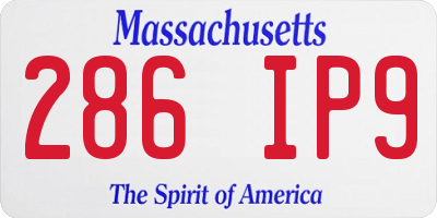 MA license plate 286IP9