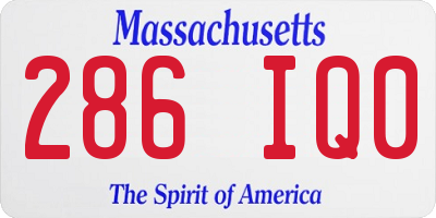 MA license plate 286IQ0
