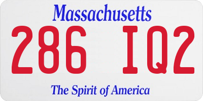 MA license plate 286IQ2