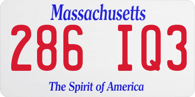 MA license plate 286IQ3