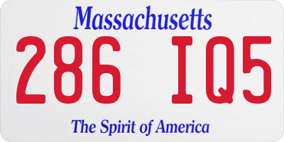 MA license plate 286IQ5