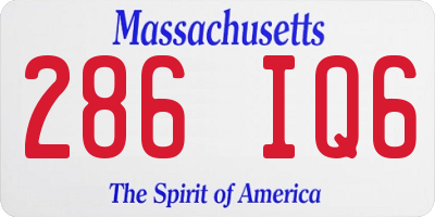 MA license plate 286IQ6