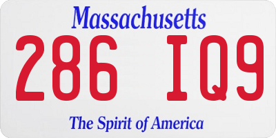 MA license plate 286IQ9