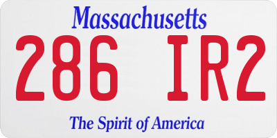 MA license plate 286IR2