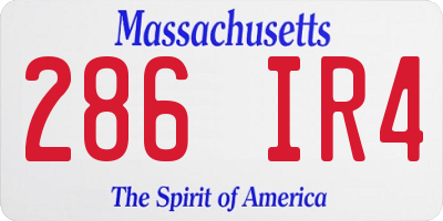 MA license plate 286IR4