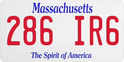 MA license plate 286IR6