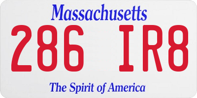 MA license plate 286IR8