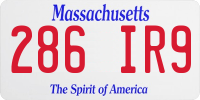 MA license plate 286IR9