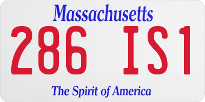 MA license plate 286IS1