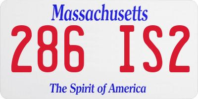 MA license plate 286IS2